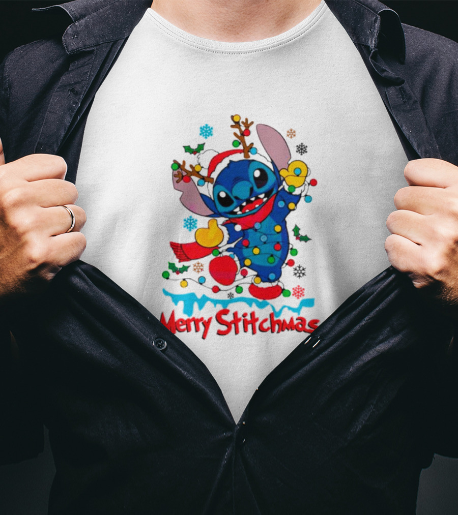 Merry Stitchmas Santa Merry Christmas Stitch T-Shirt