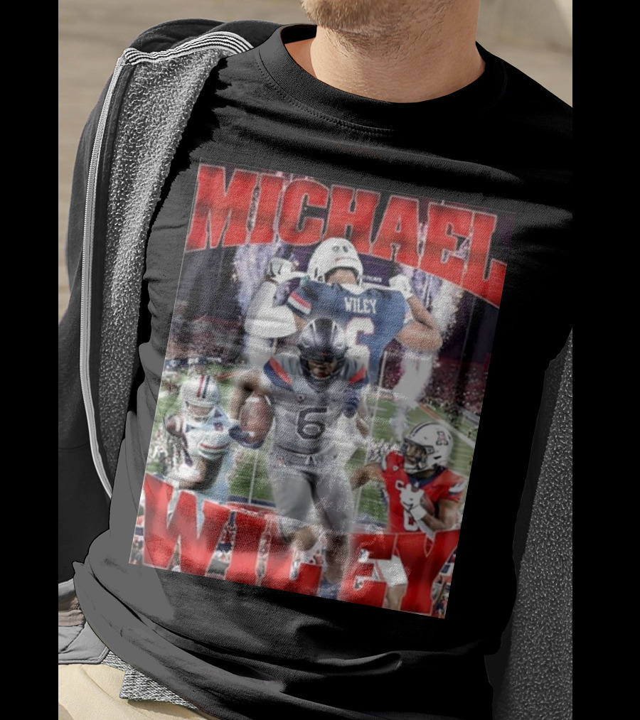 Michael Wiley Arizona Wildcats Football Dynamic On-Field Action T-Shirt