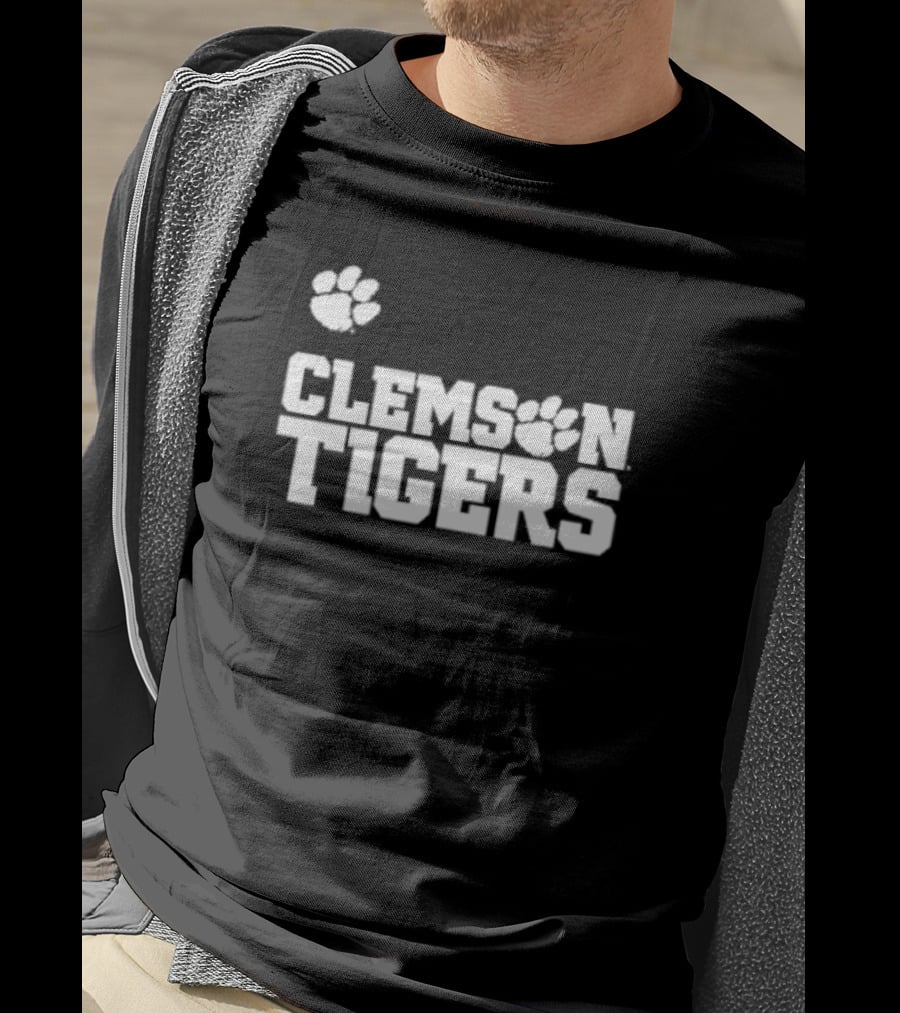 Sam Howell Wearing Clemson Tigers Paw T-Shirt