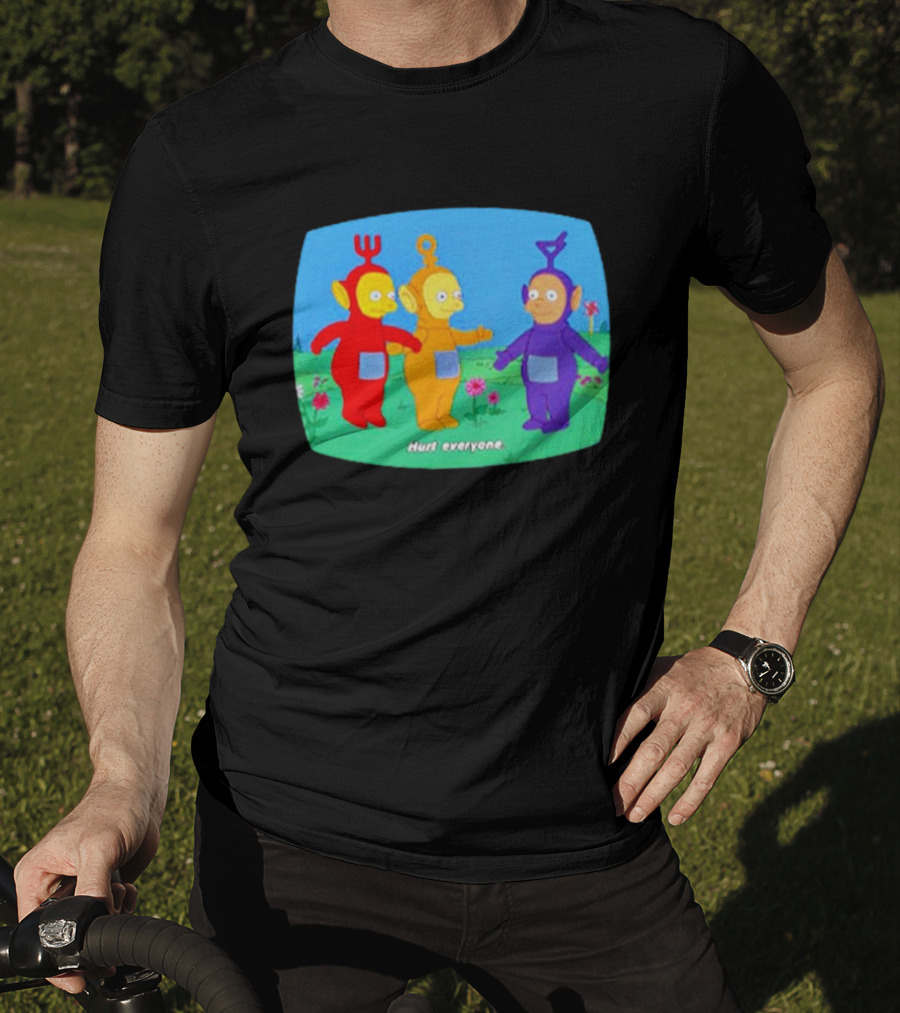 Teletubbies Meet The Simpsons Hurt Everyone Scene T-Shirt