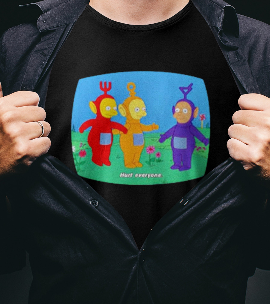 Teletubbies Meet The Simpsons Hurt Everyone Scene T-Shirt
