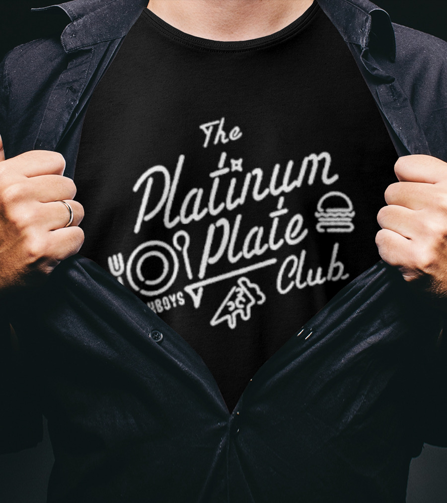 The Platinum Plate Club Doughboys Burger Pizza Utensils T-Shirt