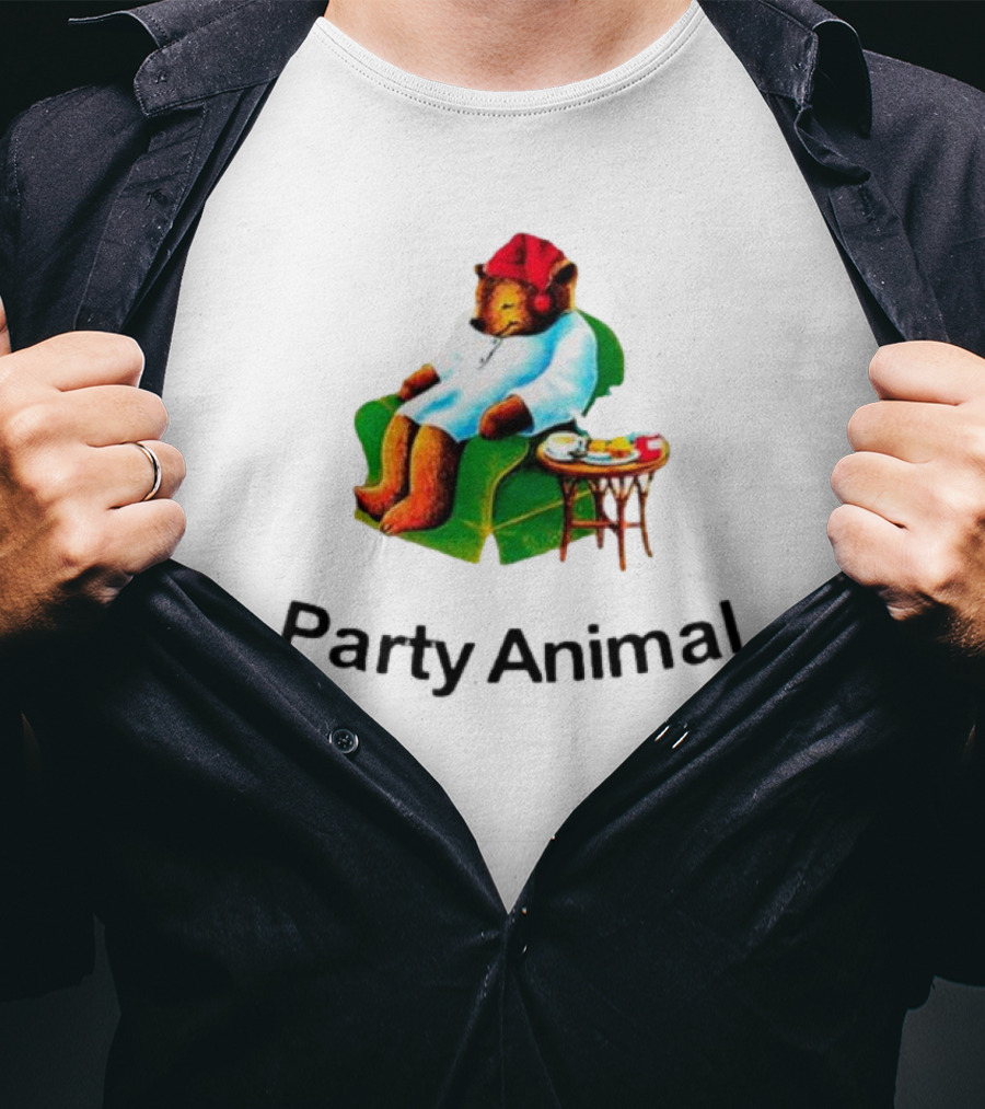 Bear In Red Hat And Robe Tea Party Animal T-Shirt
