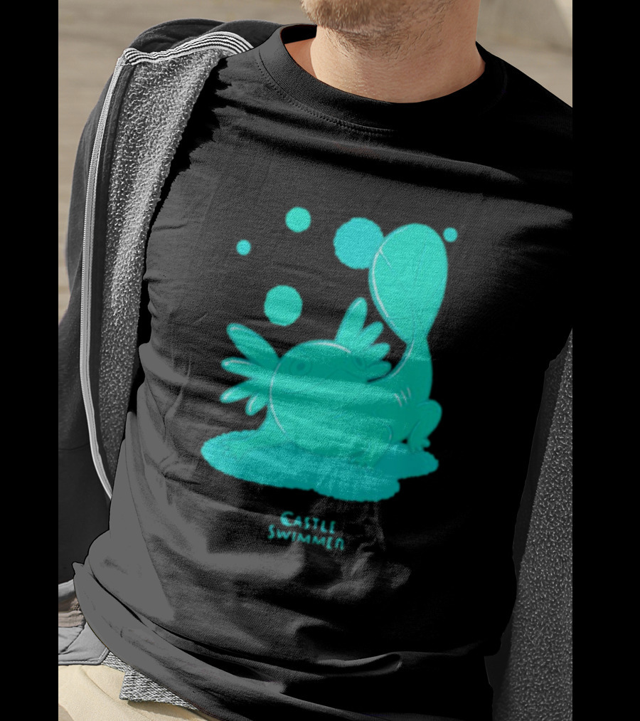 Castle Swimmer Glowing Axolotl Bubbles T-Shirt