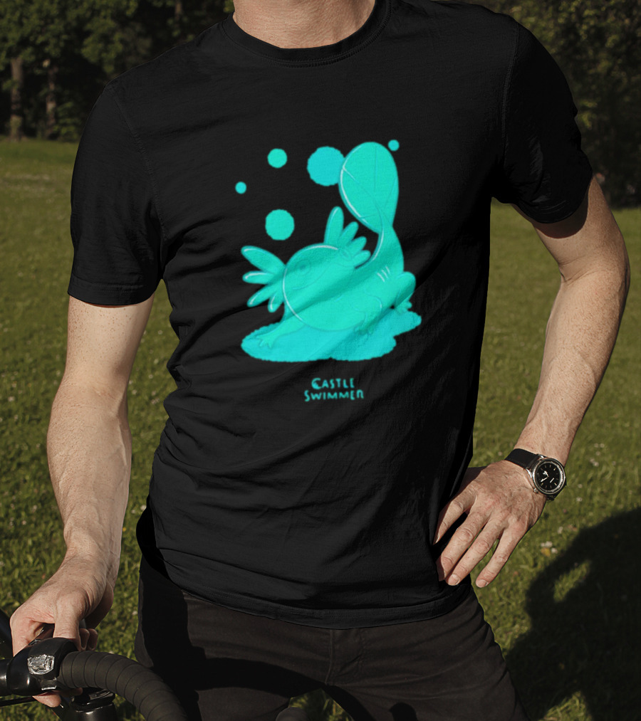 Castle Swimmer Glowing Axolotl Bubbles T-Shirt