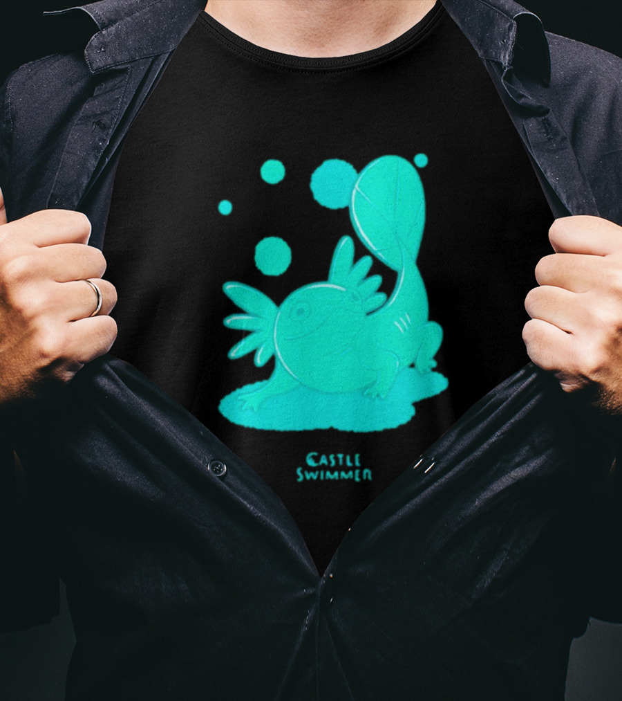 Castle Swimmer Glowing Axolotl Bubbles T-Shirt