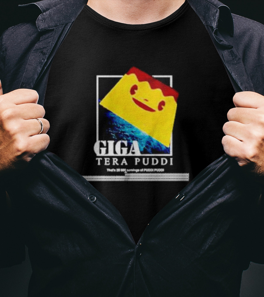 Giga Tera Puddi Earth Space Pudding Face T-Shirt