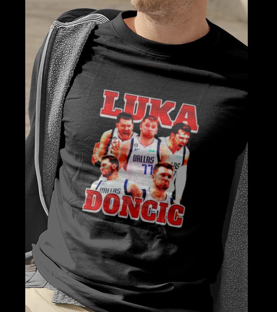 Luka Doncic Dallas Basketball Player Collage T-Shirt