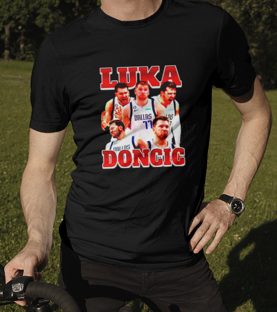Luka Doncic Dallas Basketball Player Collage T-Shirt