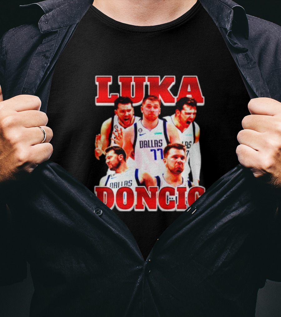 Luka Doncic Dallas Basketball Player Collage T-Shirt