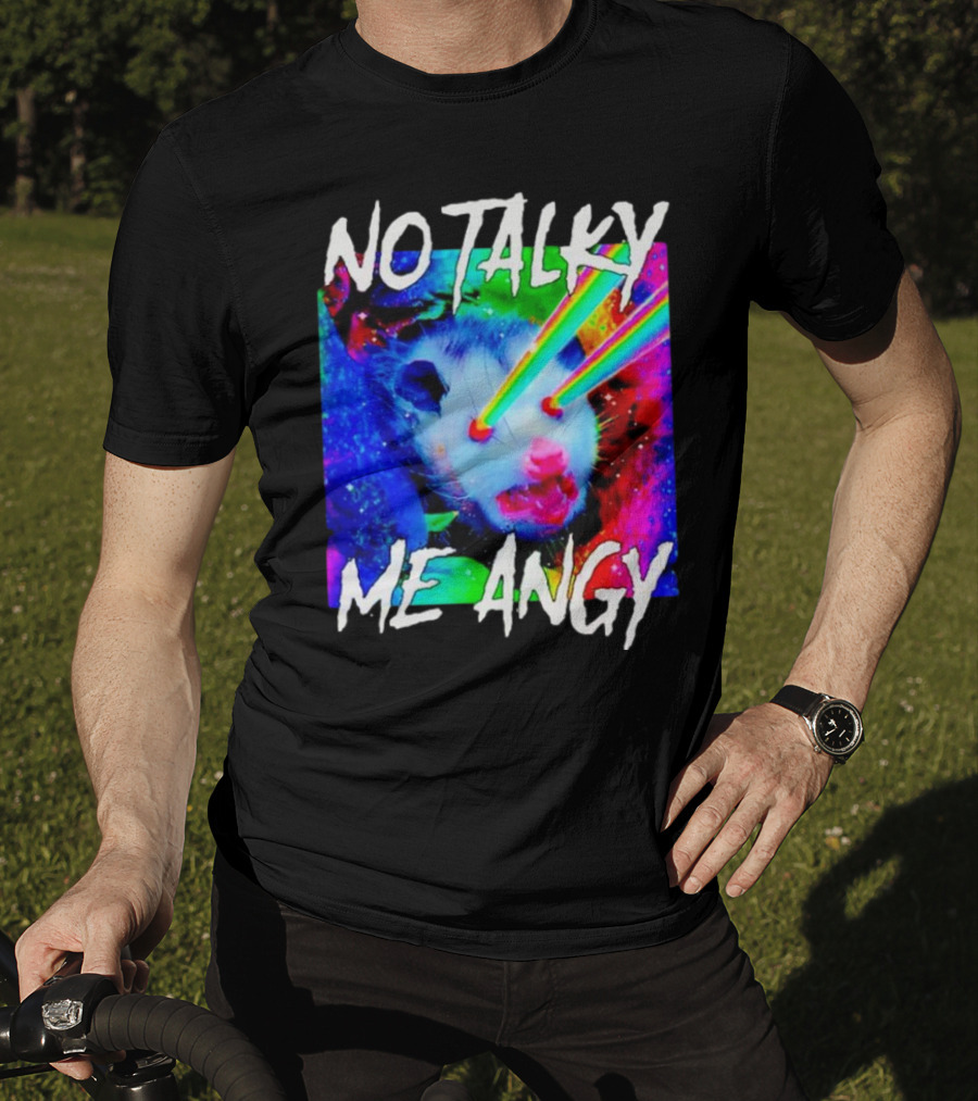 No Talky Me Angy Laser Eyes Possum T-Shirt