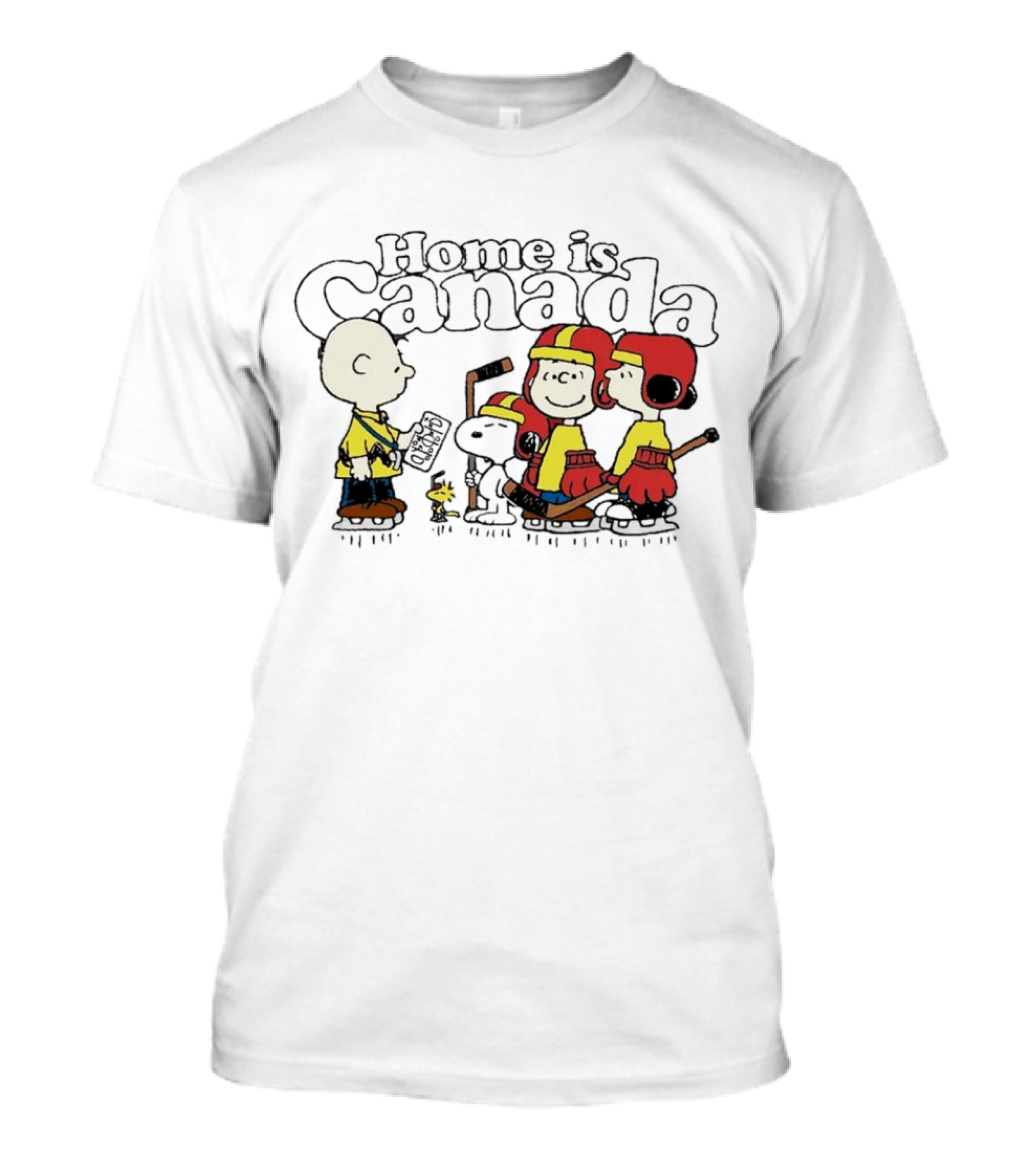 Home Is Canada Peanuts Hockey Charlie Brown Snoopy Canada T-Shirt