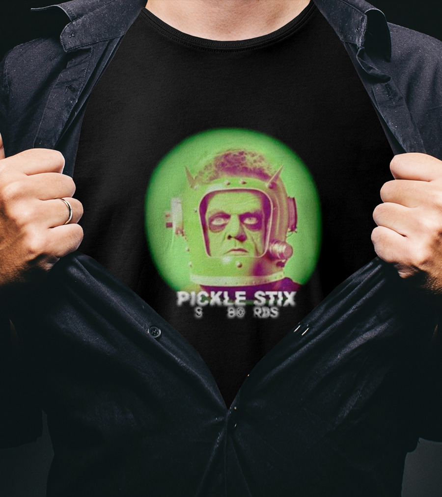 Pickle Stix Surfboards Spaceman Retro Sci-Fi Helmet T-Shirt
