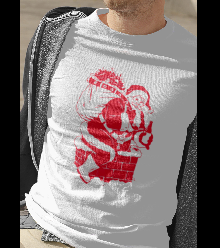 Santa Claus Chimney Beer Belly Red T-Shirt