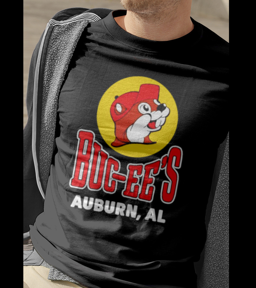 Buc-Ee's Auburn AL Logo With Cartoon Beaver Mascot T-Shirt