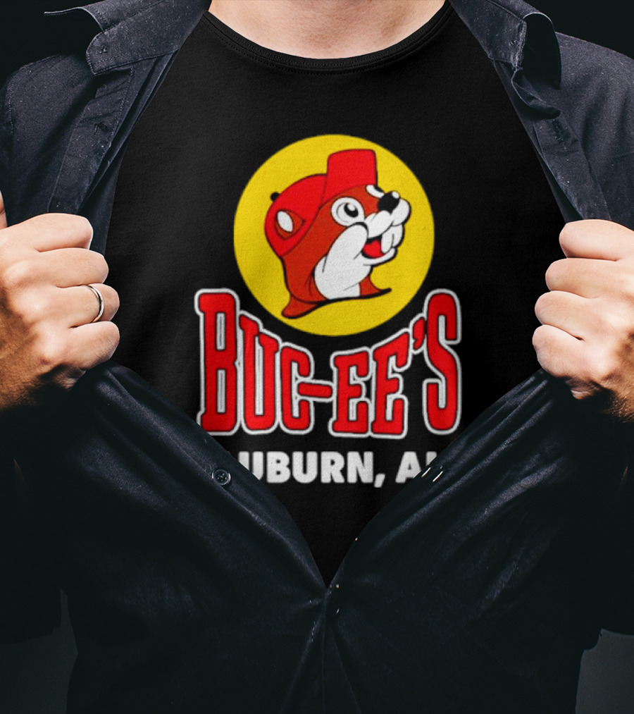 Buc-Ee's Auburn AL Logo With Cartoon Beaver Mascot T-Shirt