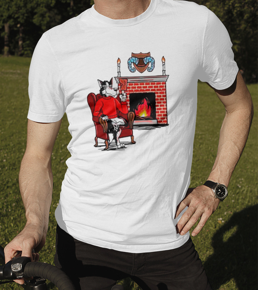 NC State Wolfpack Relaxing By Fireplace Victory Scene T-Shirt