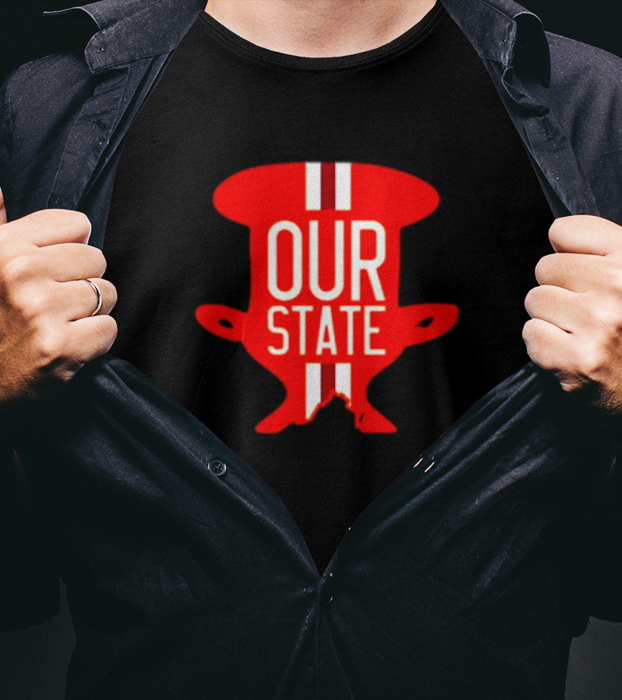 Our State Victory Celebration Red Trophy T-Shirt
