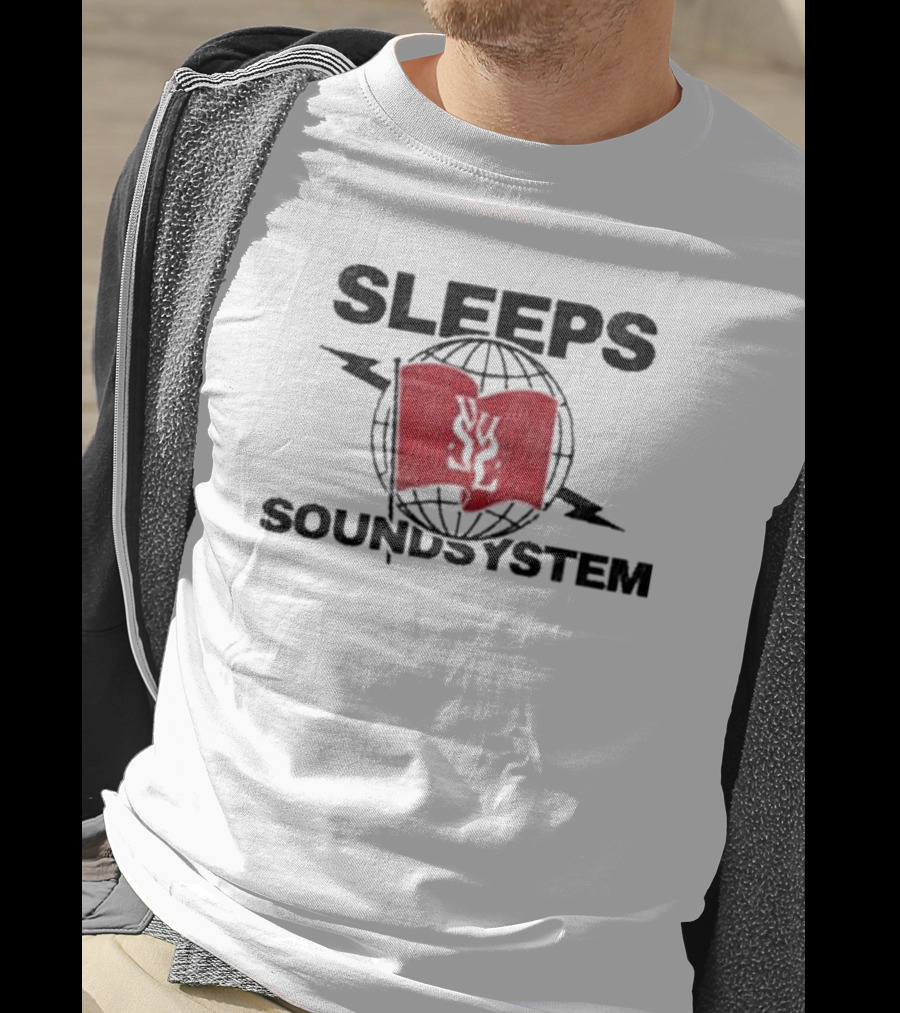 Sleeps Soundsystem Global Red Flag Emblem T-Shirt