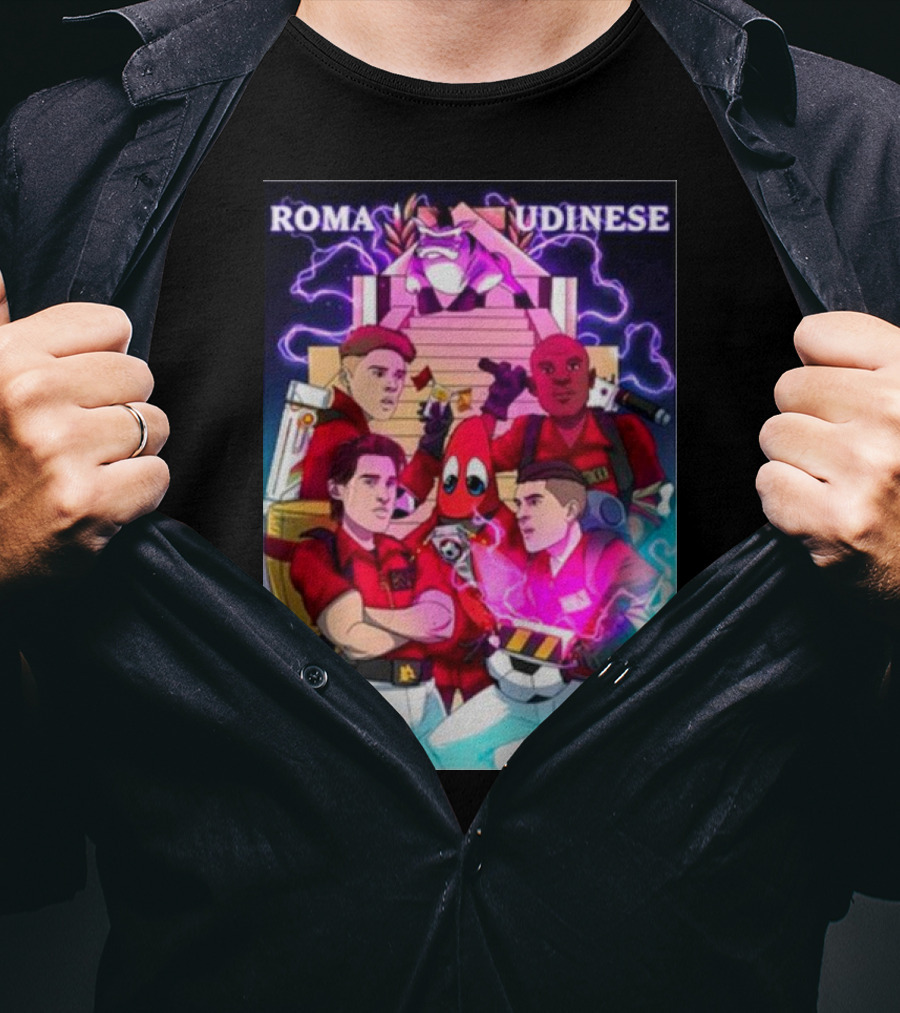 ROMA UDINESE Ghostbusters Crossover Soccer Team Remix T-Shirt