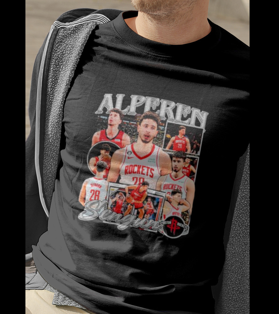 Alperen Sengun Houston Rockets Basketball Player Collage And Team T-Shirt