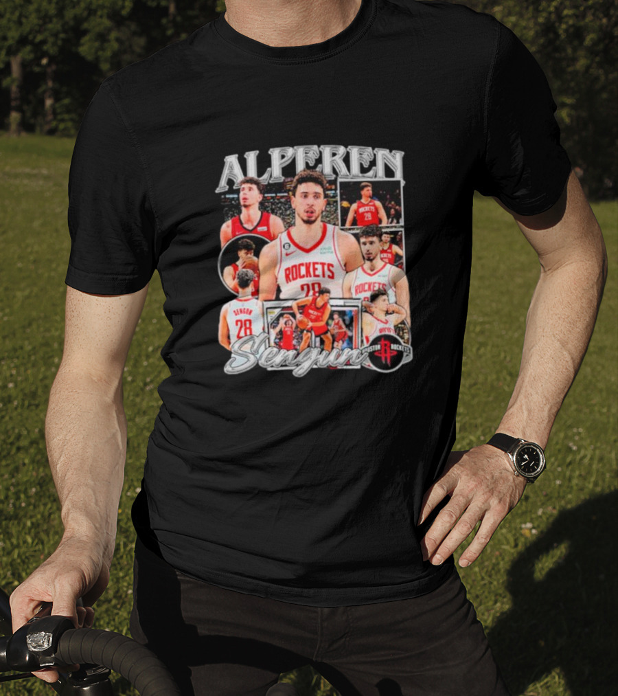Alperen Sengun Houston Rockets Basketball Player Collage And Team T-Shirt