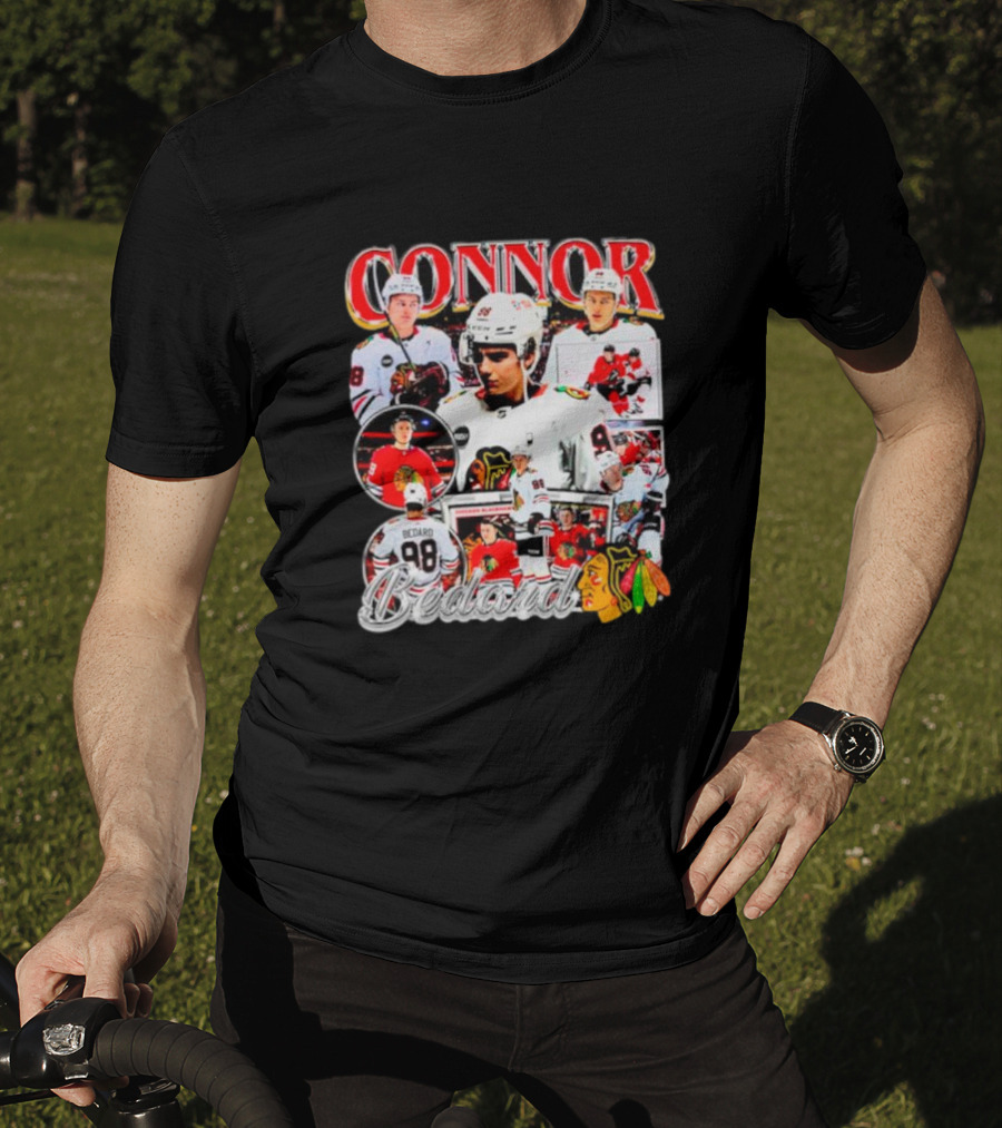 Connor Bedard Chicago Blackhawks NHL Player Collage T-Shirt