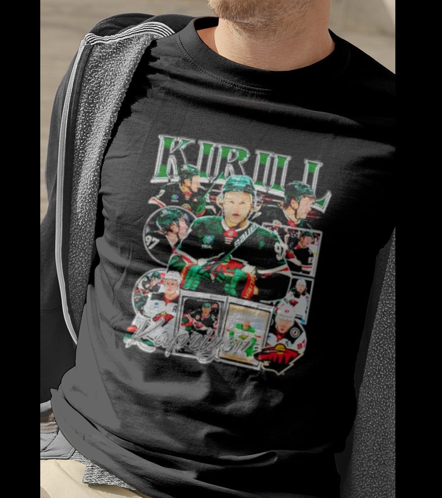 Kirill Kaprizov Minnesota Wild NHL Player Collage 97 T-Shirt