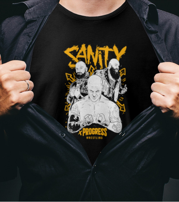 Sanity X Progress Wrestling Trio Fighters T-Shirt