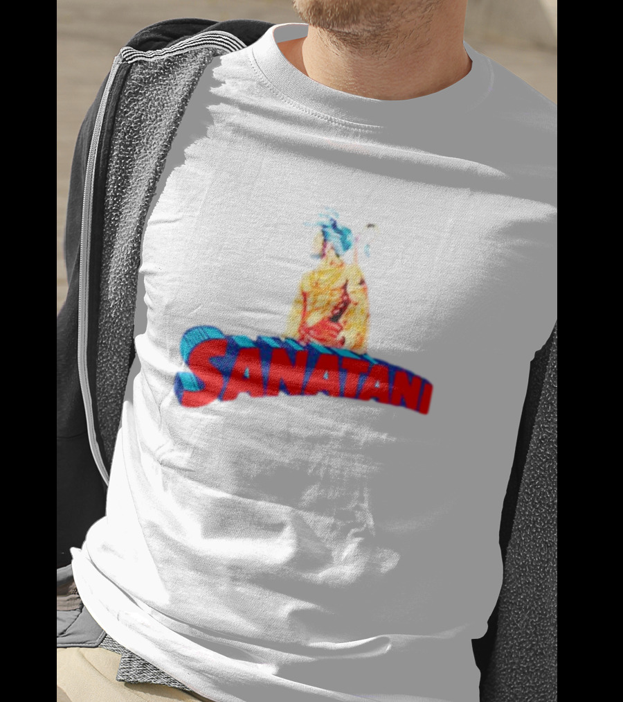 Sanatani Warrior Artwork Featuring Traditional Figure T-Shirt