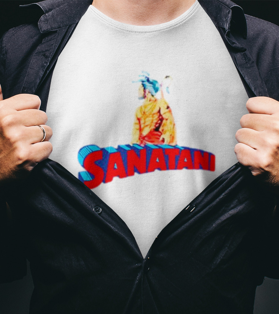 Sanatani Warrior Artwork Featuring Traditional Figure T-Shirt