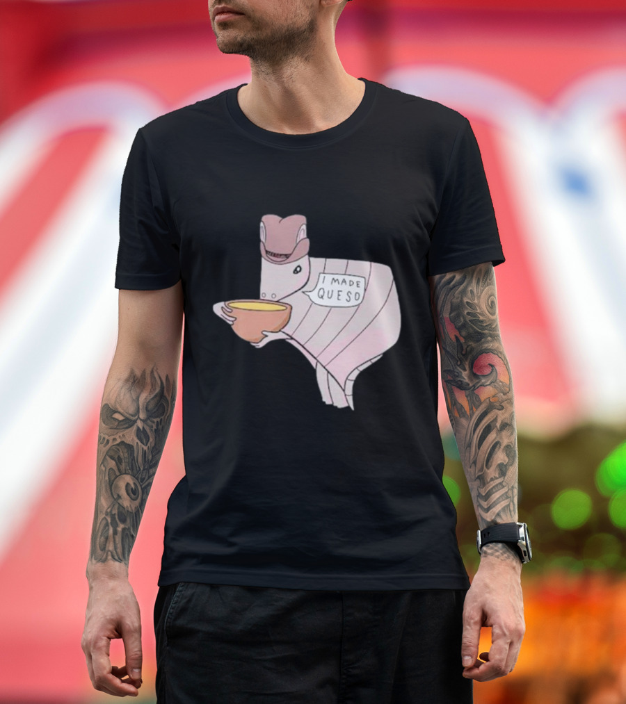 Texas I Made Queso Armadillo with Cowboy Hat T-Shirt