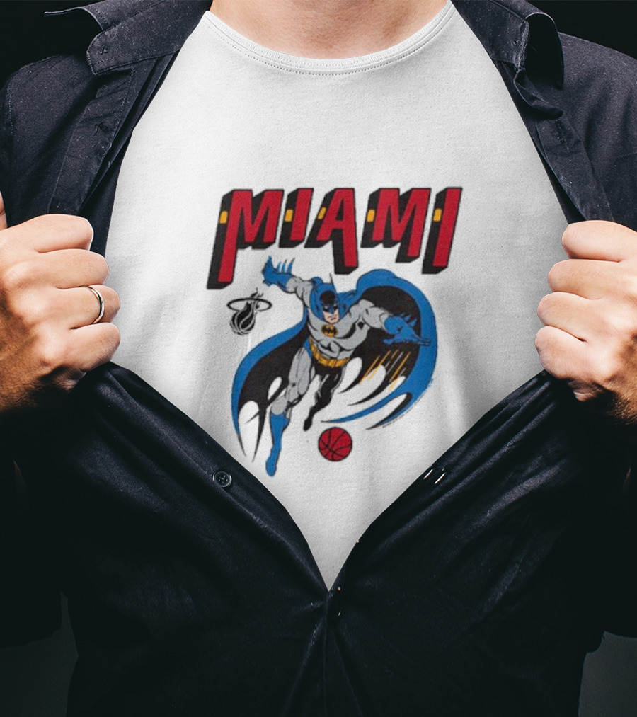 Batman Miami Heat Superhero Basketball Adventure T-Shirt