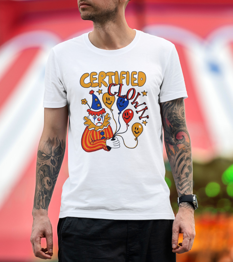 CERTIFIED CLOWN Balloons and Stars T-Shirt