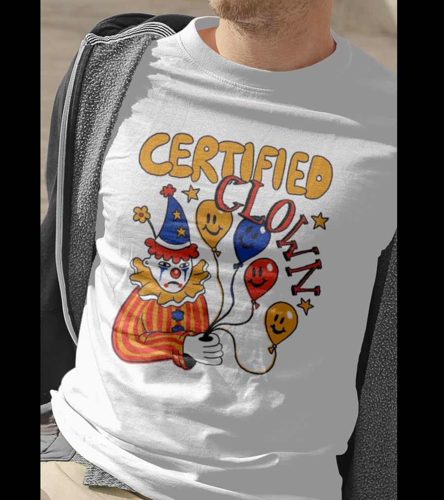 CERTIFIED CLOWN Balloons And Stars T-Shirt