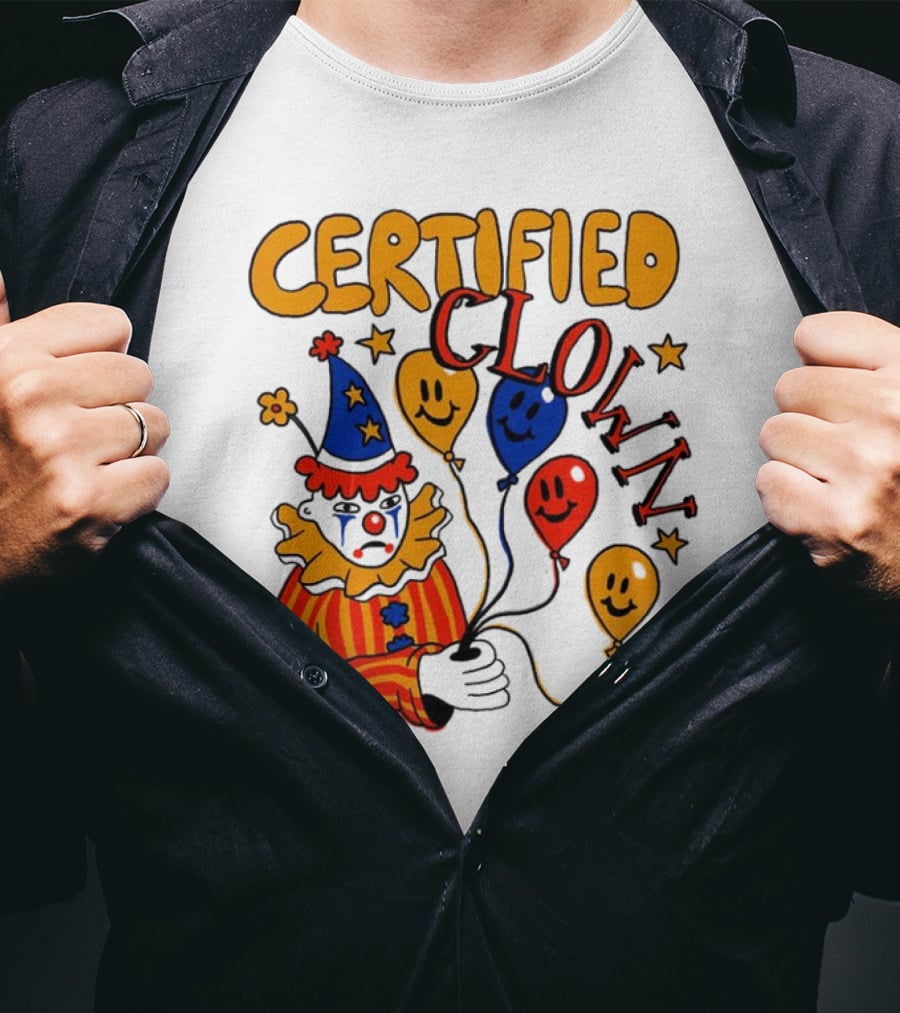 CERTIFIED CLOWN Balloons And Stars T-Shirt