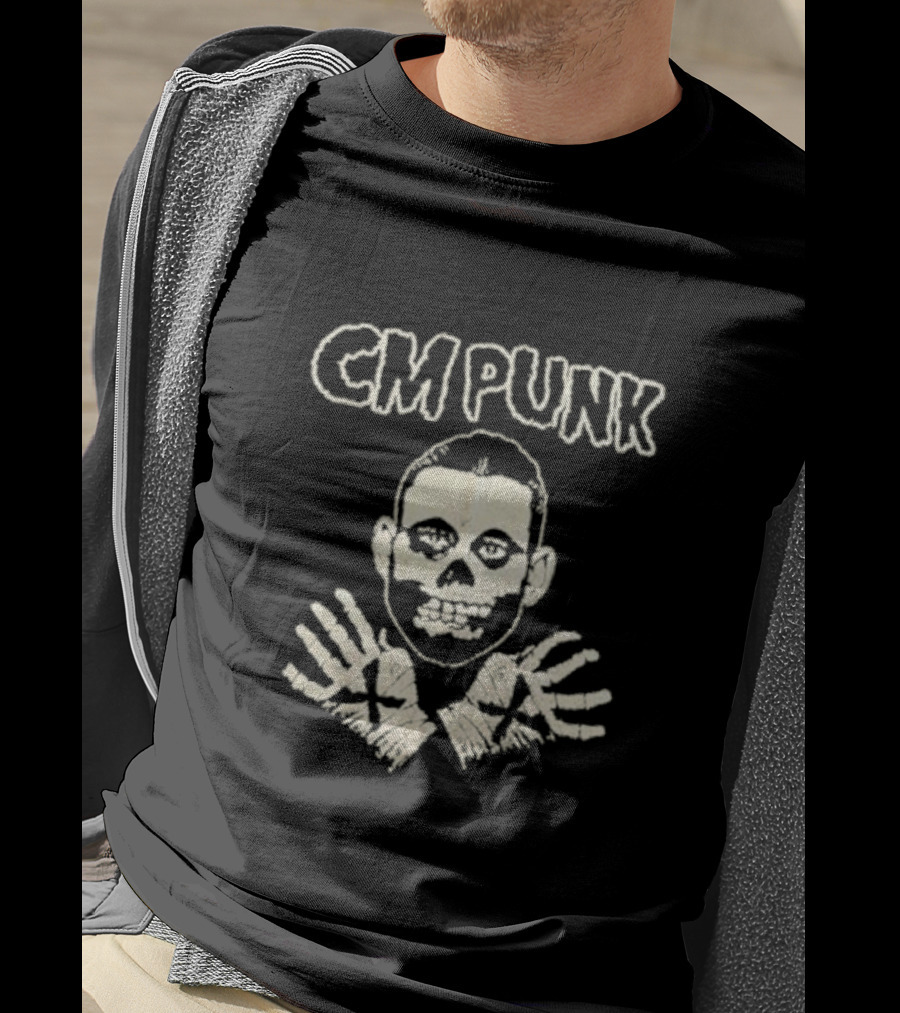 CM Punk Misfits Fiend Skull X Hands T-Shirt