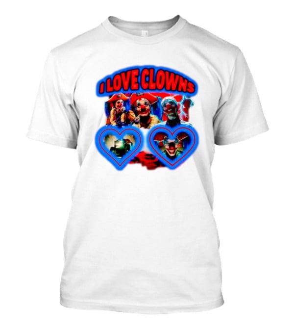 I Love Clowns Colorful Heart Faces T-Shirt