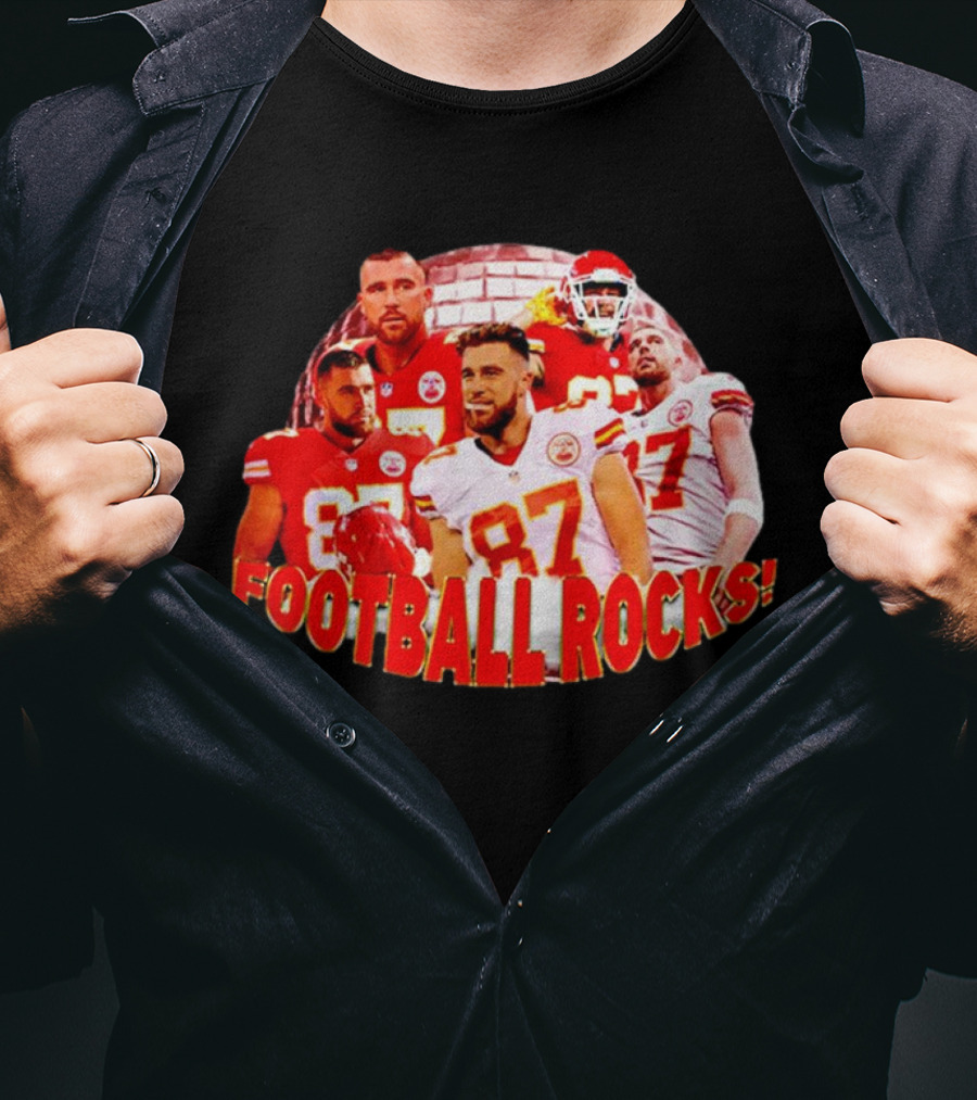 Travis Kelce Football Rocks KC Chiefs 87 T-Shirt