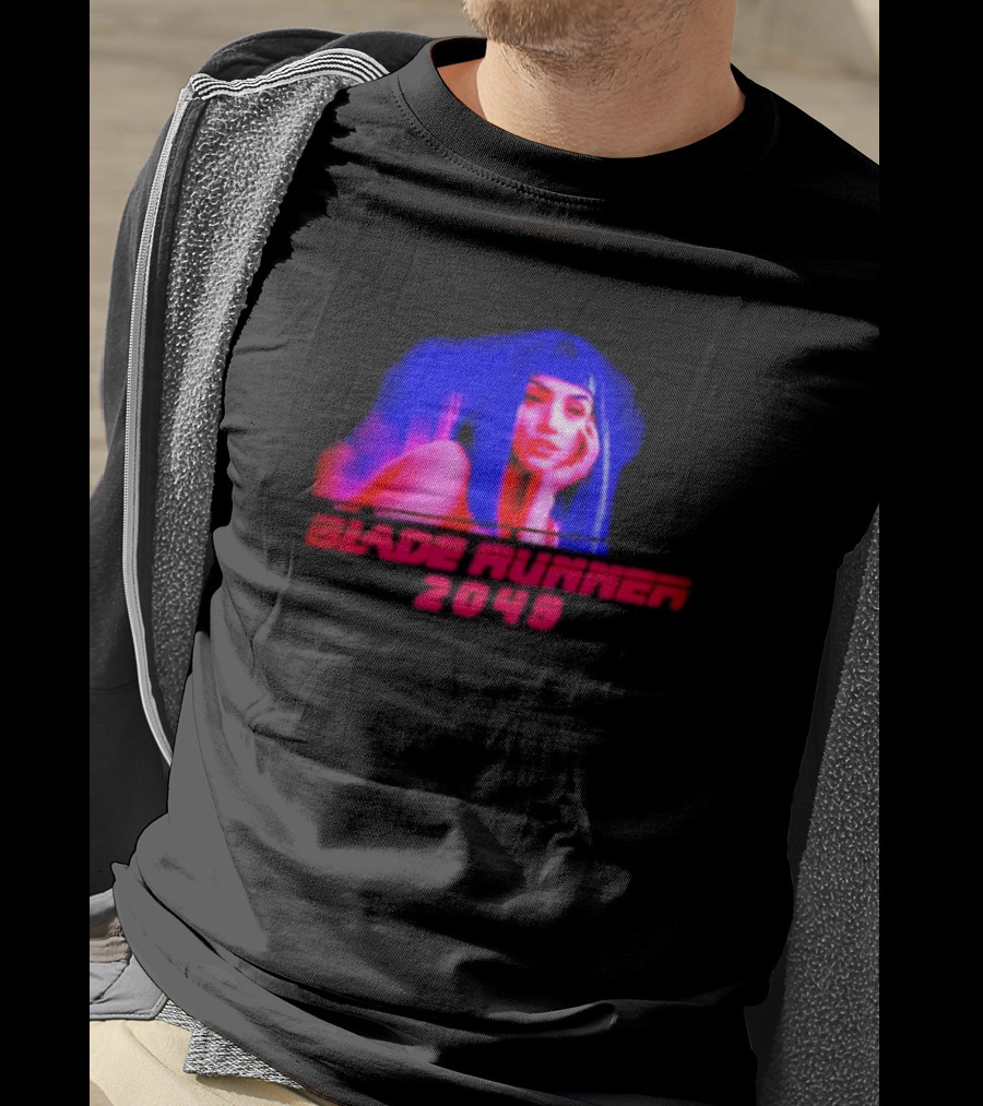 Blade Runner 2049 Neon Portrait Style With Futuristic Aesthetic T-Shirt