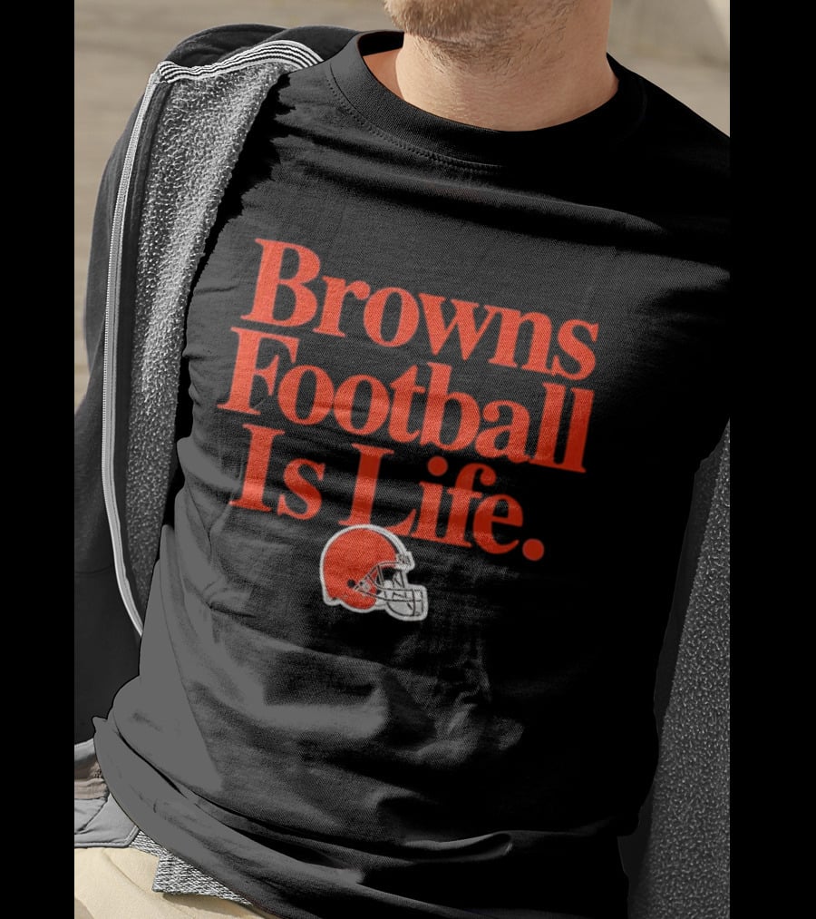 Browns Football Is Life Cleveland Browns Helmet T-Shirt