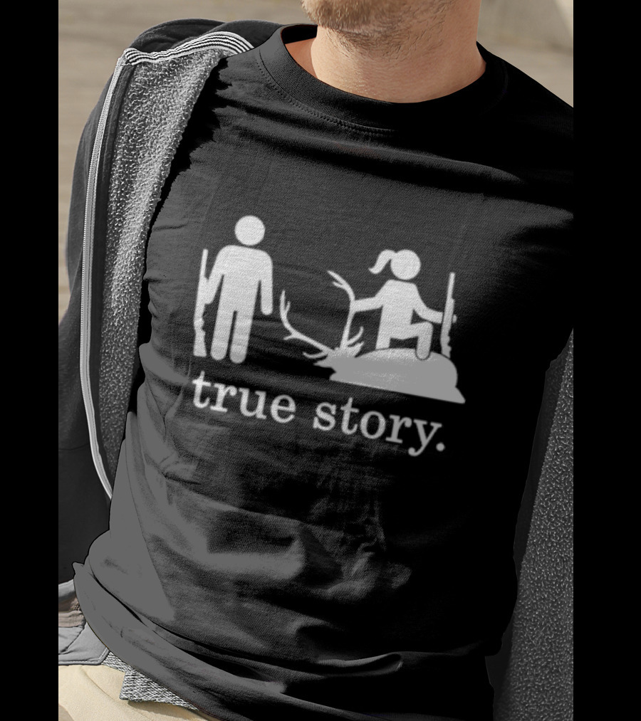 Hunting True Story Deer Silhouette With Rifle Icons T-Shirt
