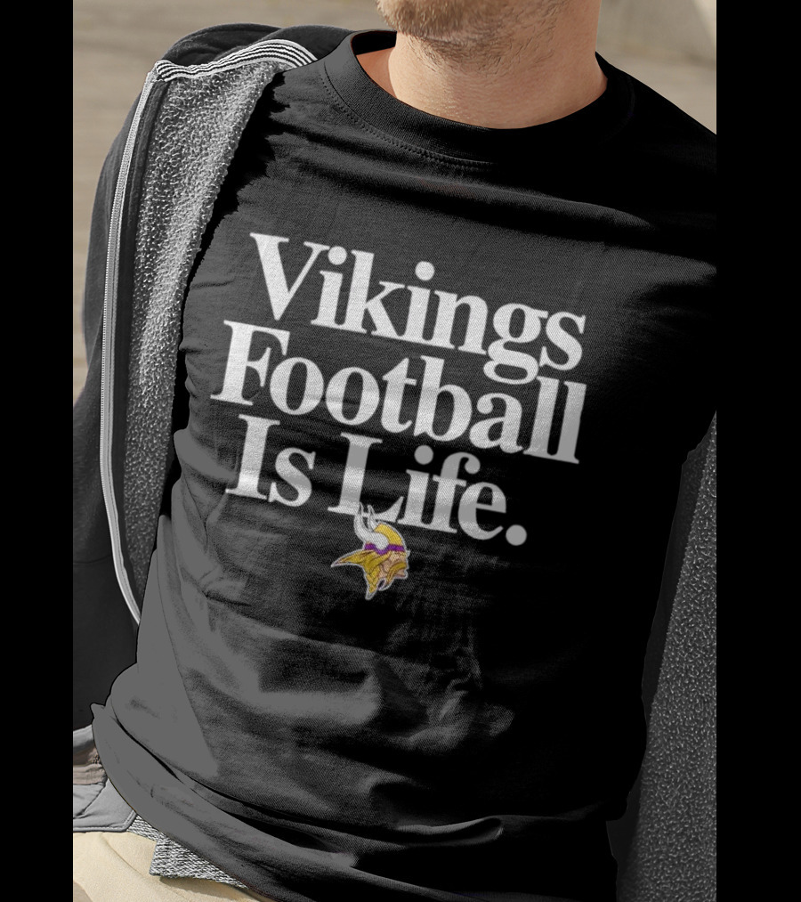 Minnesota Vikings Football Is Life With Iconic Viking Helmet T-Shirt