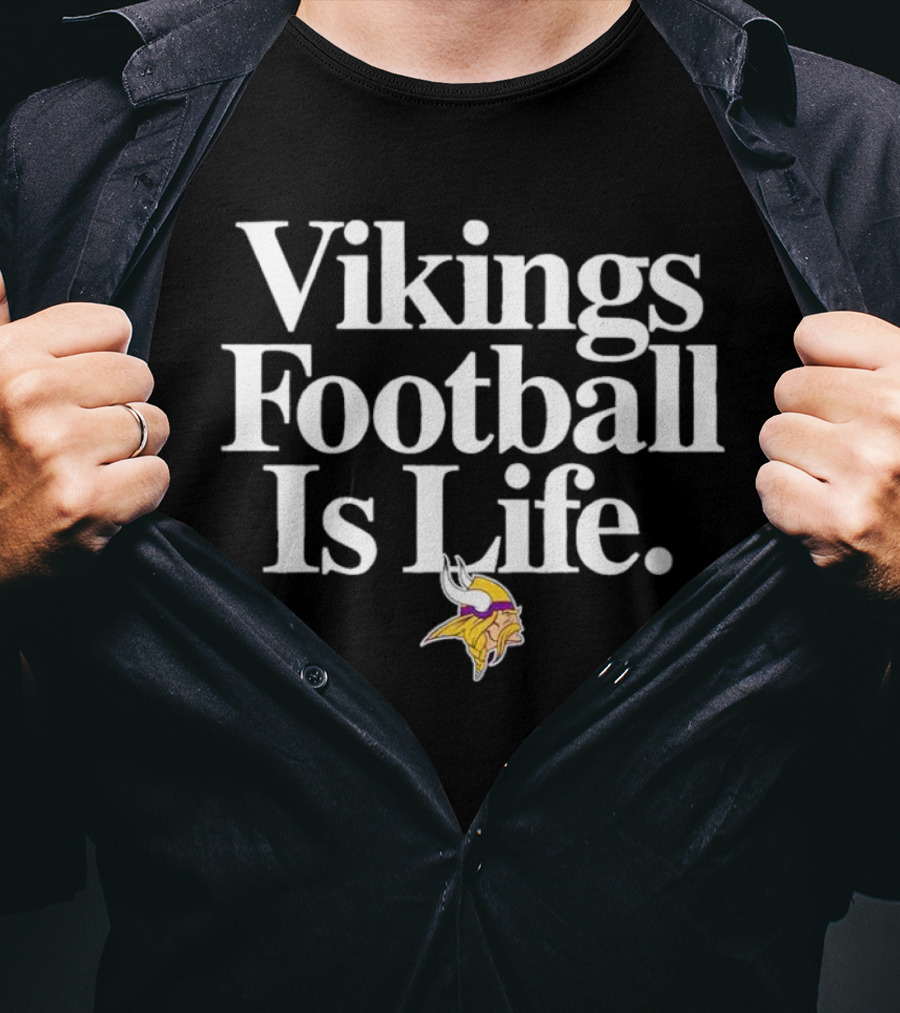 Minnesota Vikings Football Is Life With Iconic Viking Helmet T-Shirt