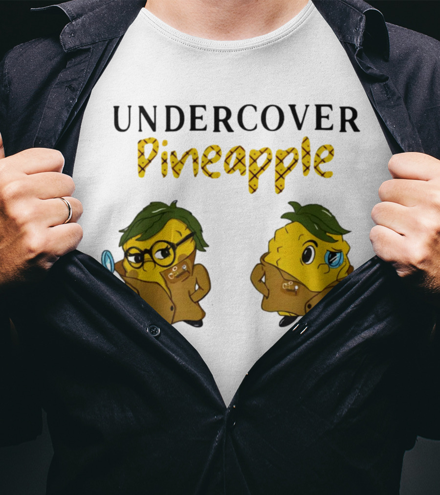 Crime Weekly Podcast Merch Undercover Pineapple Detective Characters Duo T-Shirt
