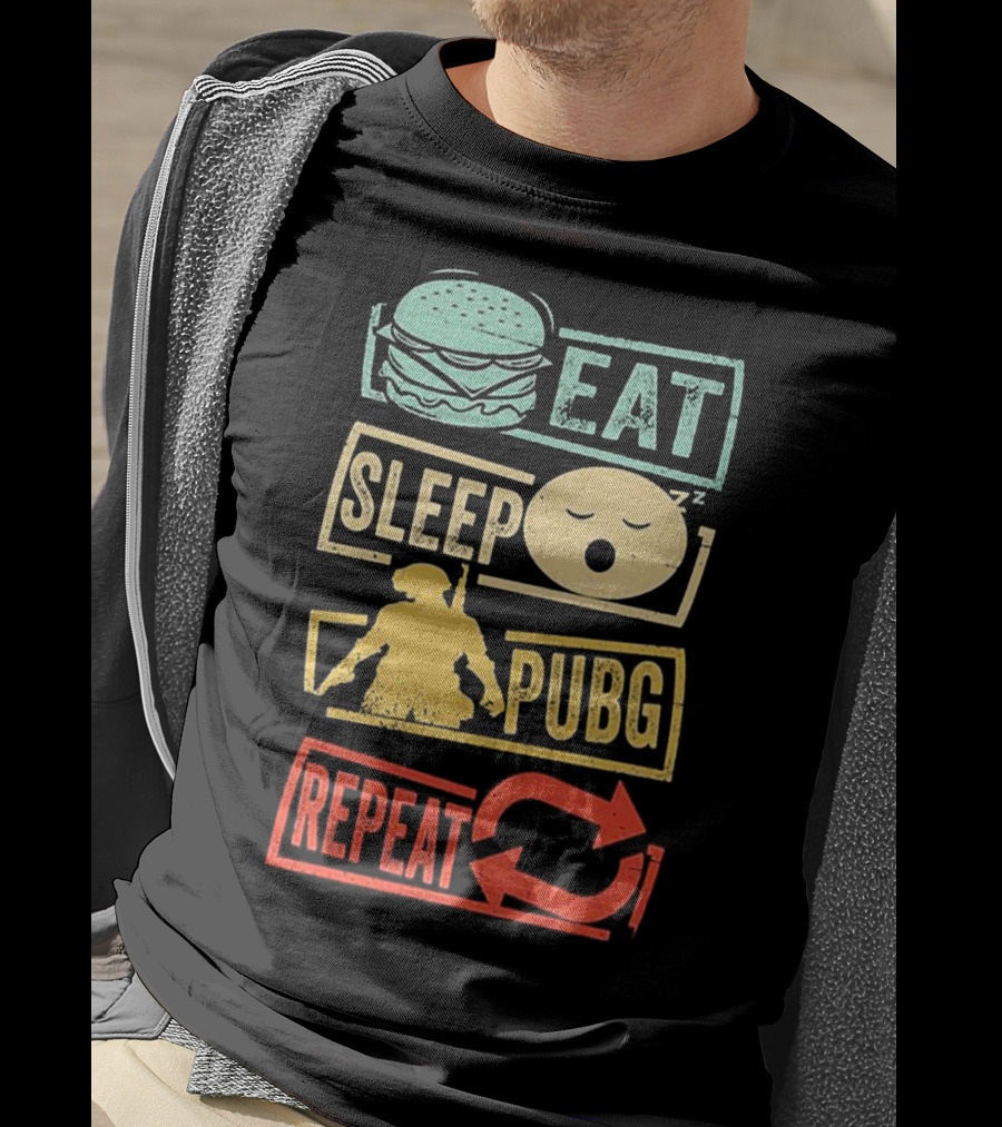 Eat Sleep PUBG Repeat Gaming Lifestyle Cycle T-Shirt