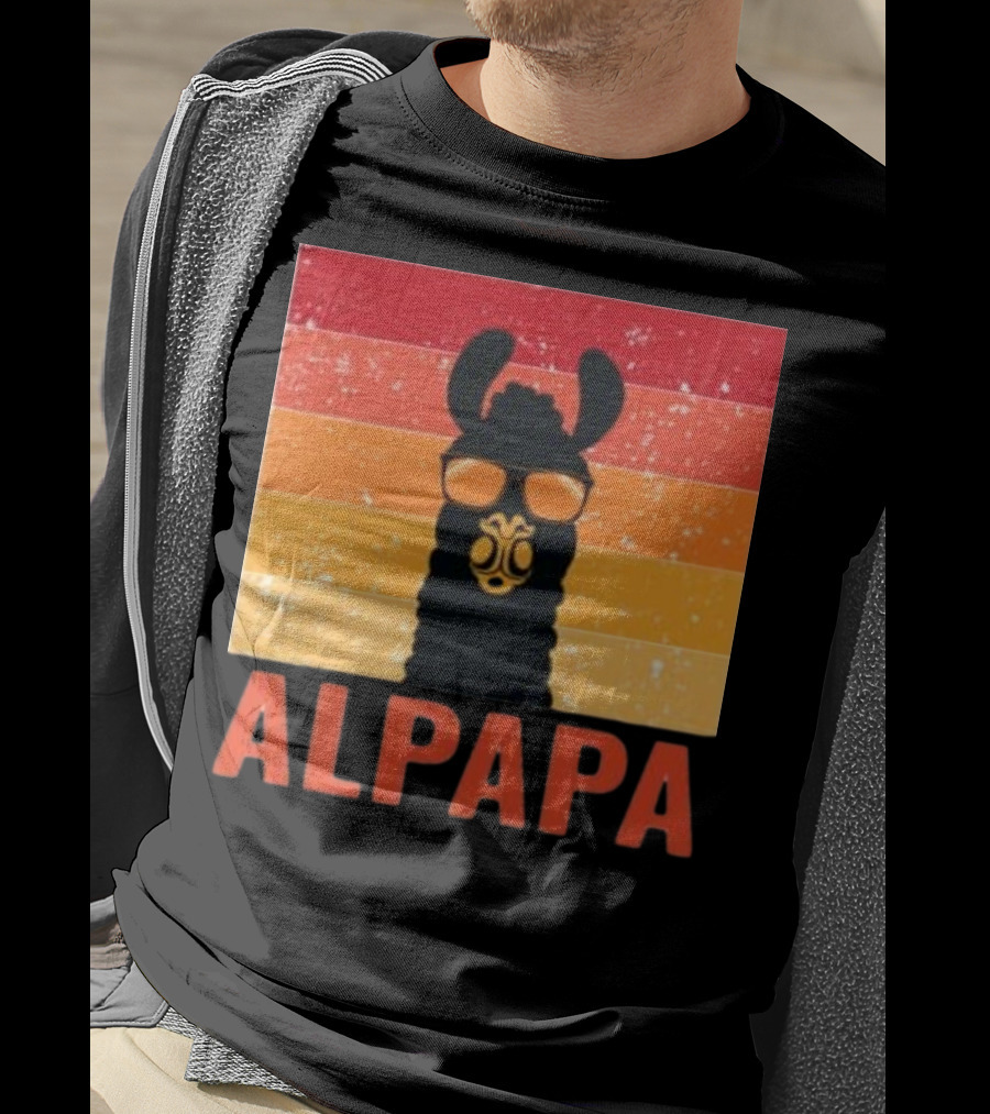 Alpapa Llamafathers Day Vintage Groovy T-Shirt
