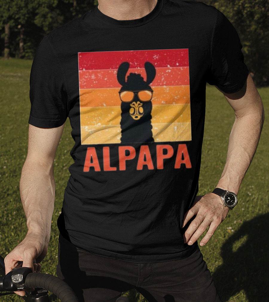 Alpapa Llamafathers Day Vintage Groovy T-Shirt