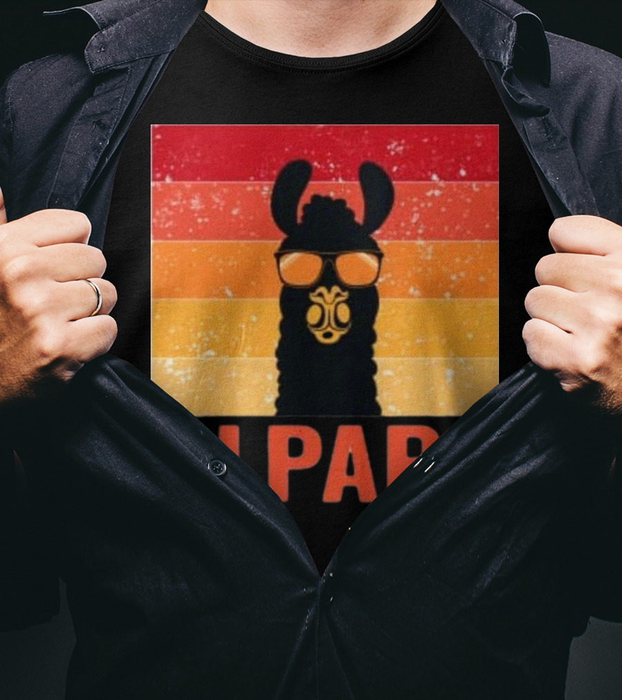 Alpapa Llamafathers Day Vintage Groovy T-Shirt