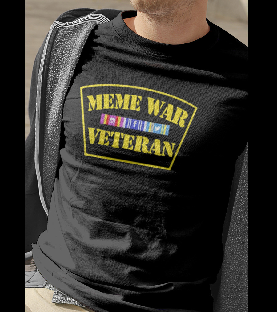 Meme War Veteran Social Media Icons Patch T-Shirt